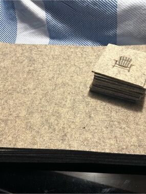 Natural Tan Felt Placemats and Coasters Set